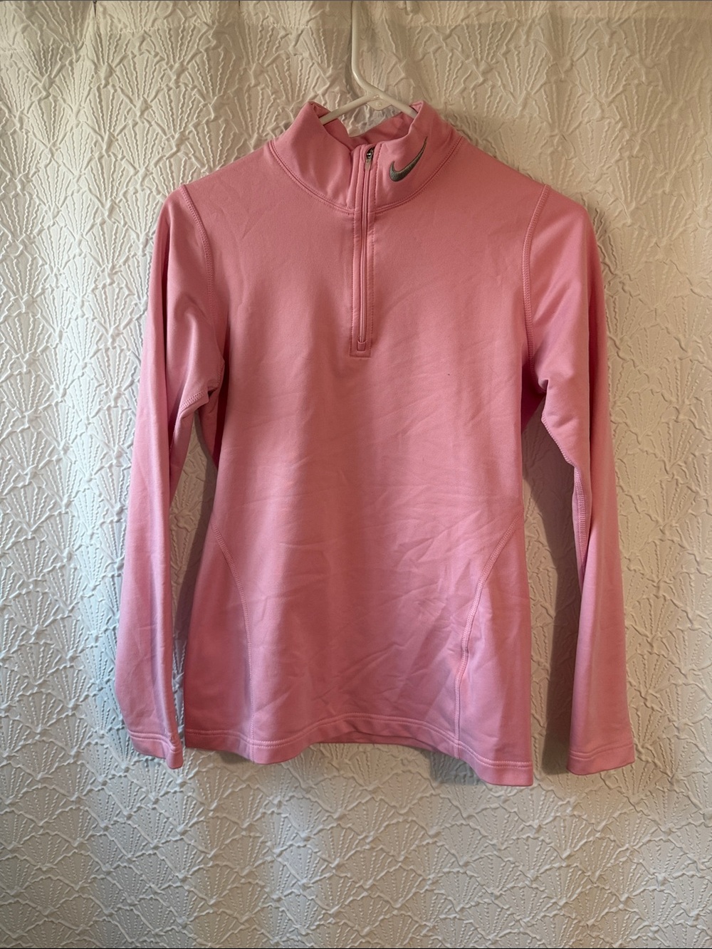 Nike Pink Quarter-Zip Athletic Pullover
